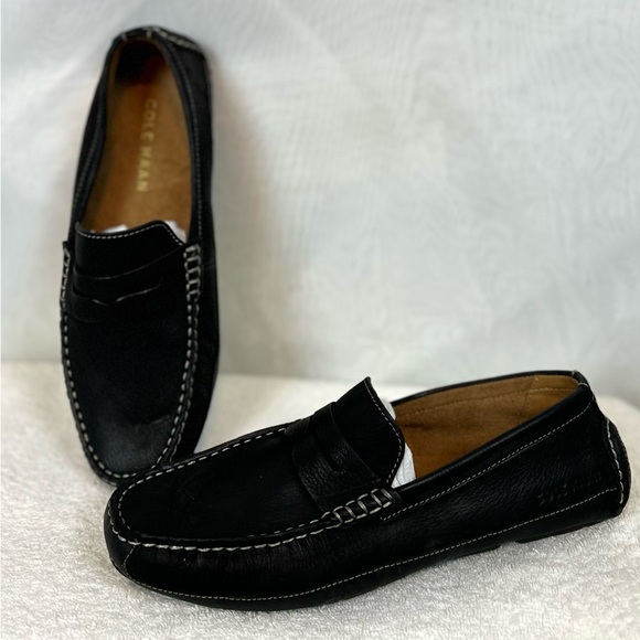 New Cole Haan Men's Black Wyatt Penny Driver Loafers Shoes / size  7.5 - Picture 1 of 12